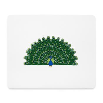Pfau - Mousepad (Querformat) - Weiß - Vorne
