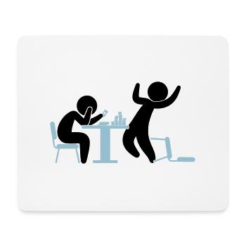 Un joueur de poker gagne un jeu - Tapis de souris (format paysage) - blanc - Devant