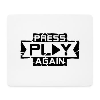 press_play_again_1_f1 - Mousepad (Querformat) - Weiß - Vorne