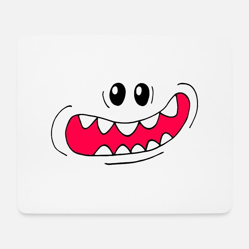 niedliche Fratze Smile - Mousepad (Querformat) - Weiß