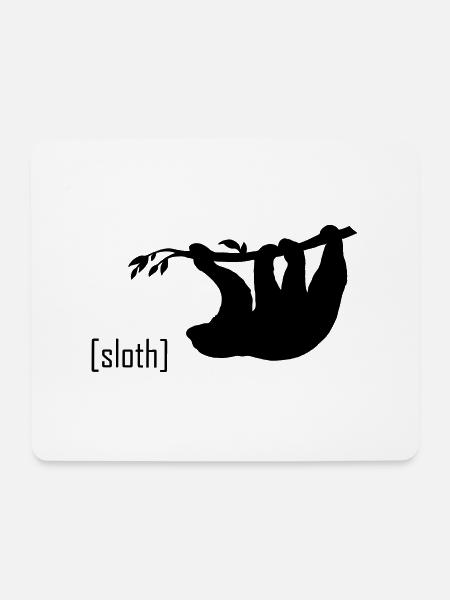 faultier__schwarz - Mousepad (Querformat) - Weiß