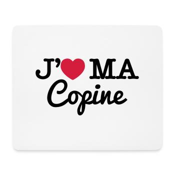 J'aime ma copine - Tapis de souris (format paysage) - blanc - Devant