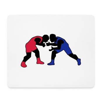 dessin sport lutte lutteur wrestling - Tapis de souris (format paysage) - blanc - Devant