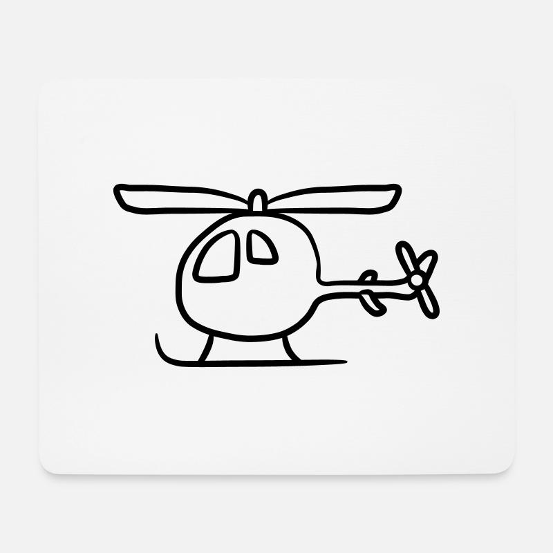 Comic Cartoon Kinder Heli Niedlich - Mousepad (Querformat) - Weiß