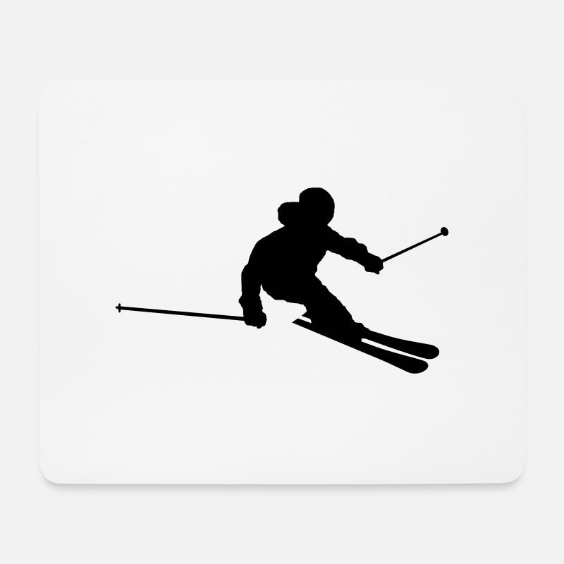Skifahrer - Mousepad (Querformat) - Weiß