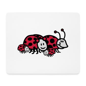 Ladybug family dad mom kids parents - Mouse Pad (horizontal) - white - Front