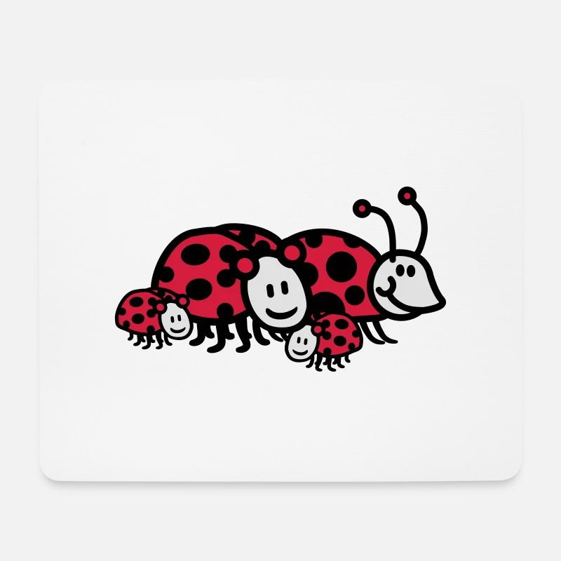 Marienkäfer Familie Papa Mama Eltern Kinder - Mousepad (Querformat) - Weiß