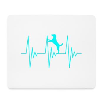 Hund EKG Liebe - Mousepad (Querformat) - Weiß - Vorne
