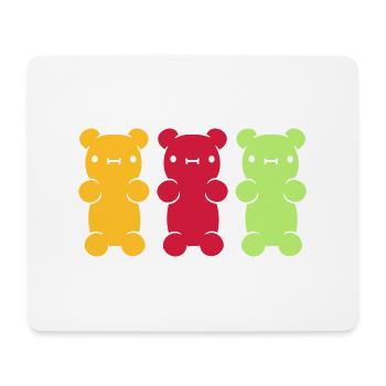 3 colorful gummy bears - Mouse Pad (horizontal) - white - Front