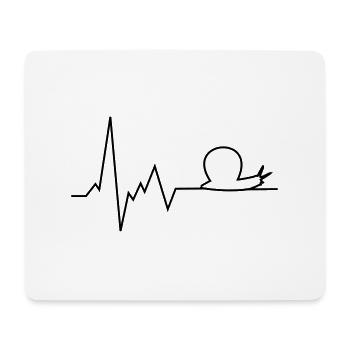 herzschlag schnecke - Mousepad (Querformat) - Weiß - Vorne