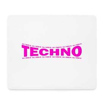 LOVE TECHNO GESCHENK goa pbm bpm - Mousepad (Querformat) - Weiß - Vorne