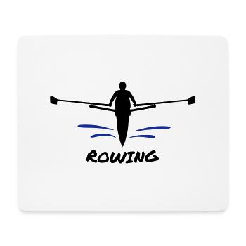 Rudern, Ruderer und Wasser - Mousepad (Querformat) - Weiß - Vorne
