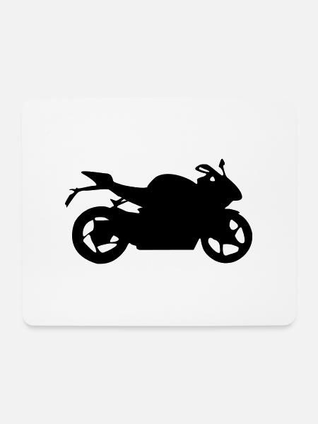 motorrad silhouette - Mousepad (Querformat) - Weiß