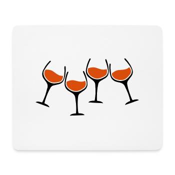 rotwein glaeser anstossen - Mousepad (Querformat) - Weiß - Vorne