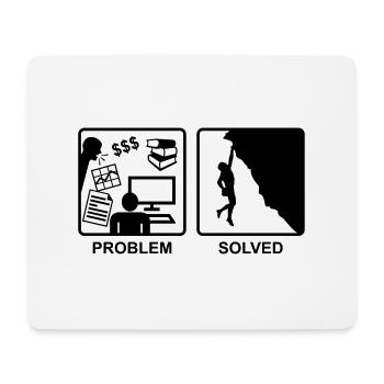 Klettern = Problem gelöst - Mousepad (Querformat) - Weiß - Vorne