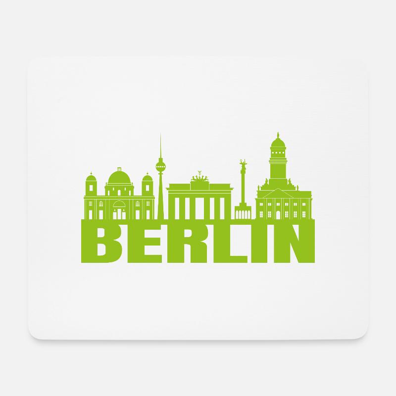 Skyline Berlin Deutschland Wahrzeichen Geschenk - Mousepad (Querformat) - Weiß