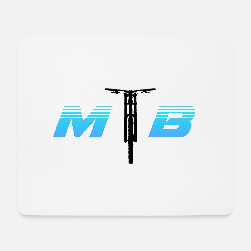 MTB Silhouette - Mousepad (Querformat) - Weiß