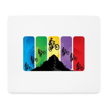 MTB jump | Downhill Mountainbiker | Mountainbike - Mousepad (Querformat) - Weiß - Vorne