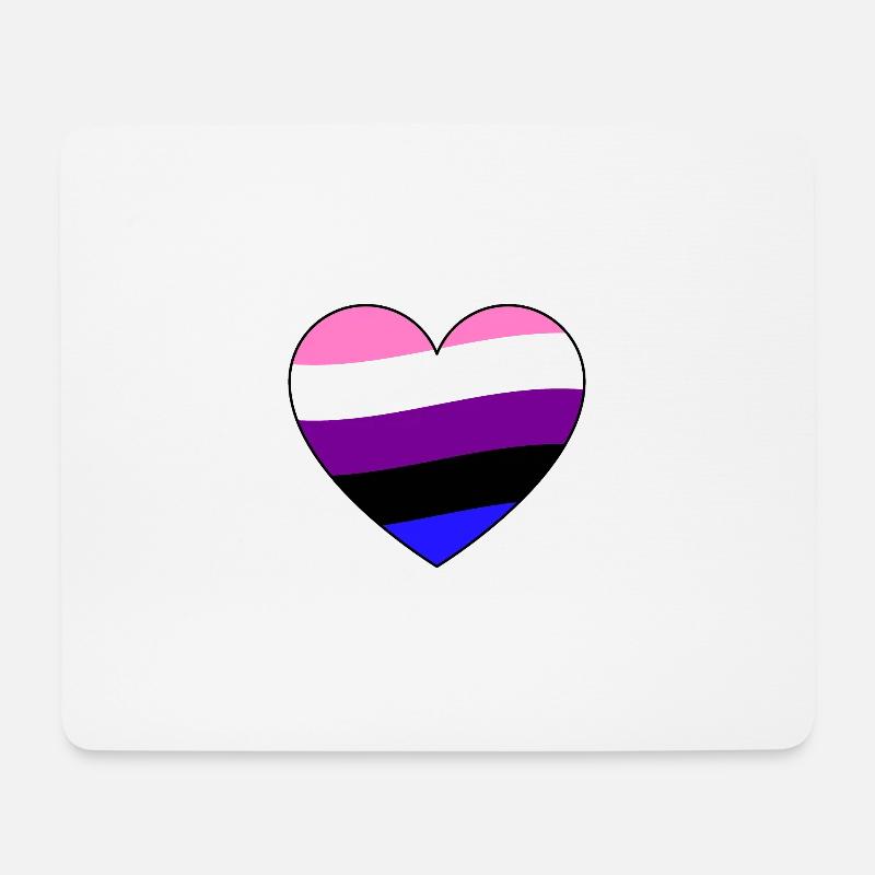 Pride Gender Fluid - Mousepad (Querformat) - Weiß