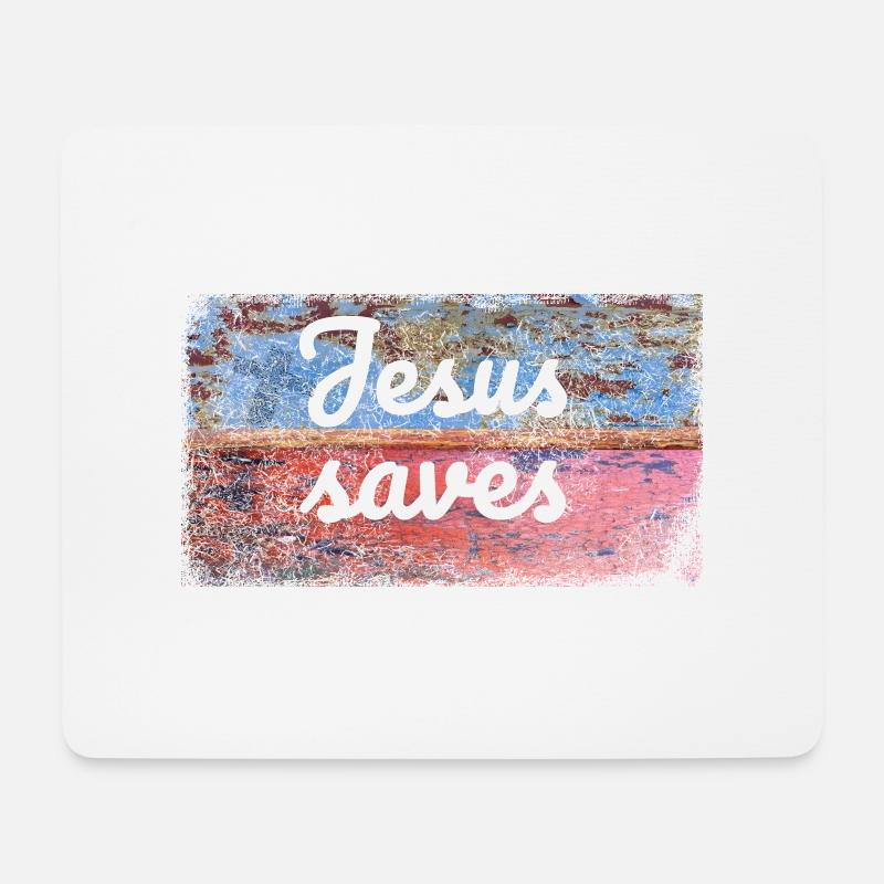 Jesus saves - Mousepad (Querformat) - Weiß