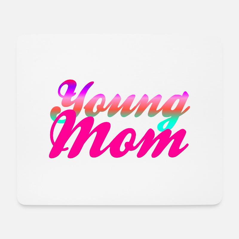 Young Mom - Mouse Pad (horizontal) - white