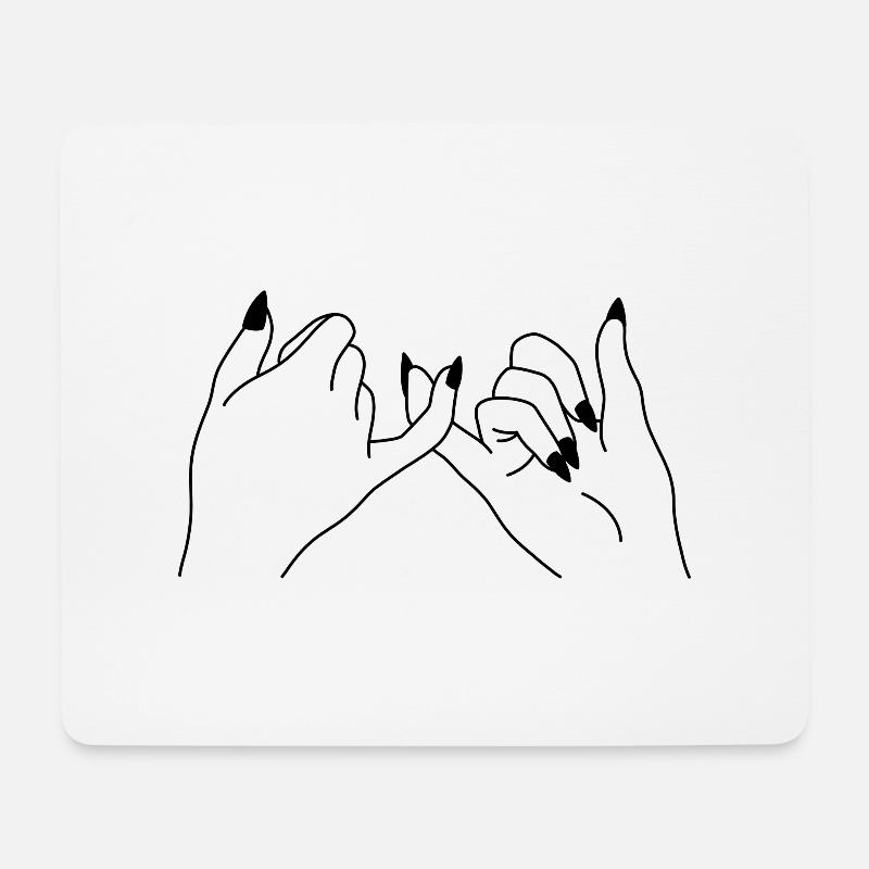 Meilleure Amie - Copines - BFF - Tapis de souris (format paysage) - blanc
