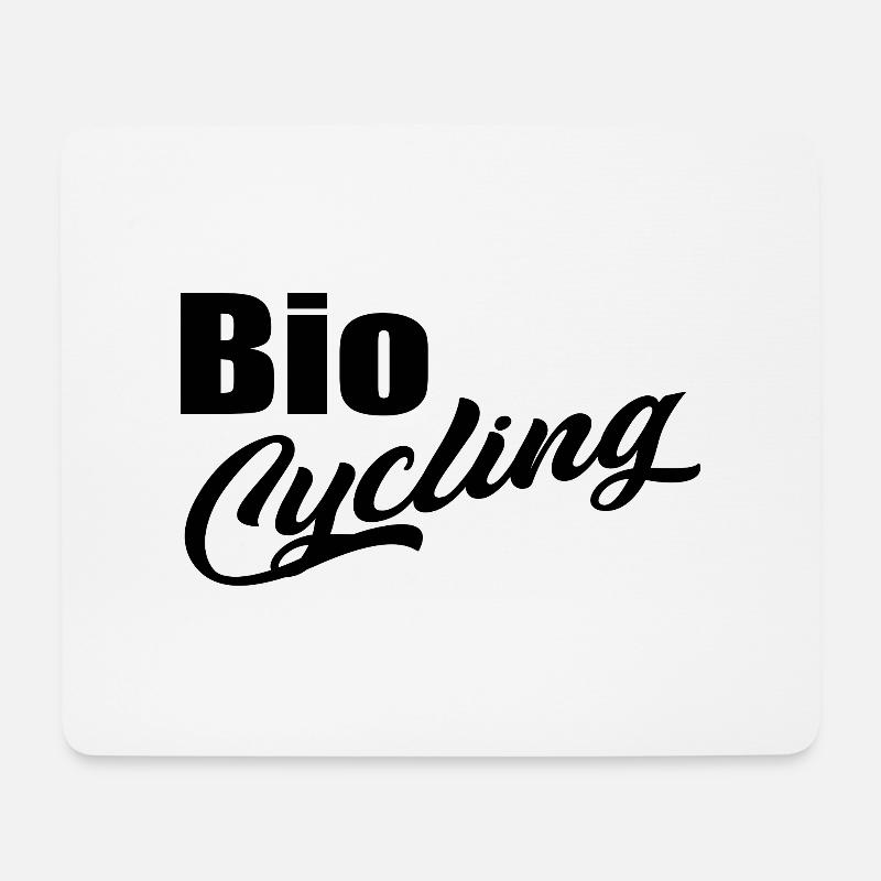 "BIO CYCLING" Schwarz - Mousepad (Querformat) - Weiß