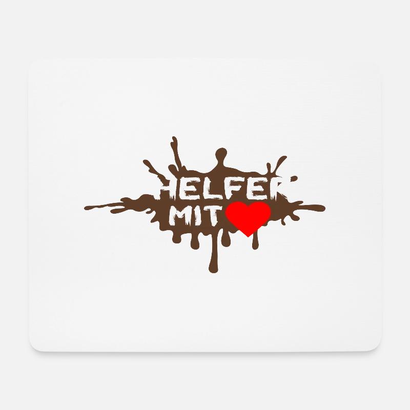 Helfer mit Herz - Mousepad (Querformat) - Weiß