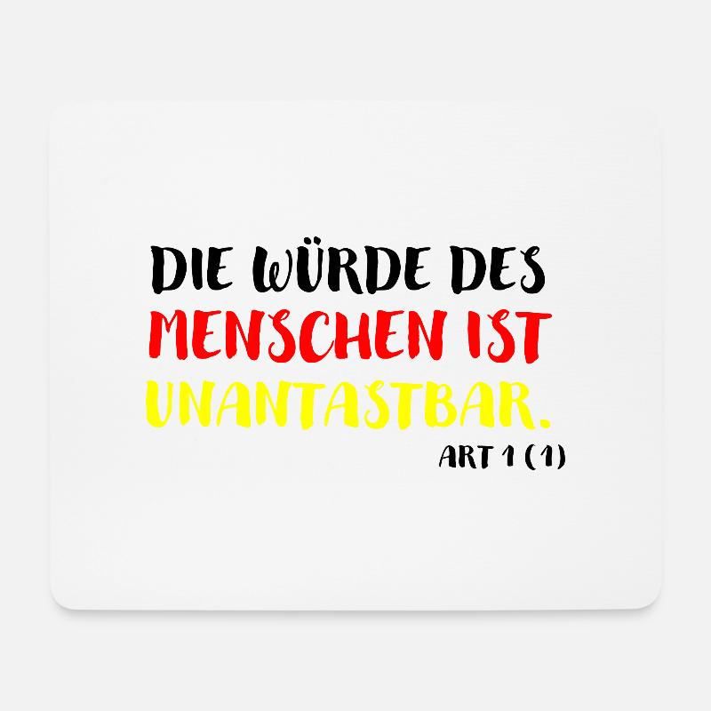 Die Würde des Menschen ist unantastbar Grundgesetz - Mousepad (Querformat) - Weiß