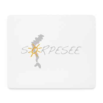 Sorpesee silber, mit Silhouette und Sonne - Mousepad (Querformat) - Weiß - Vorne
