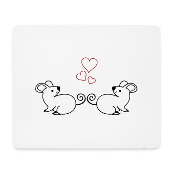 Mäuse Verliebt - Mousepad (Querformat) - Weiß - Vorne
