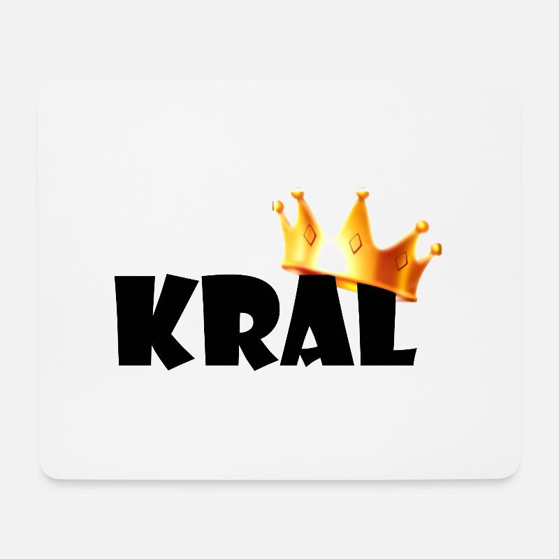 "Kral - König" - Mousepad (Querformat) - Weiß