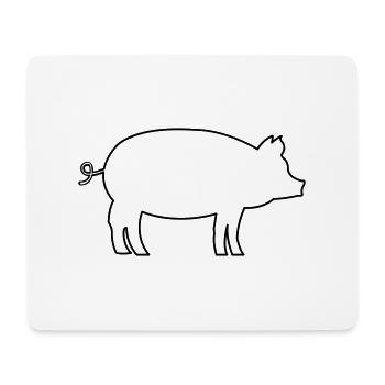 Schwein Pig - Mousepad (Querformat) - Weiß - Vorne