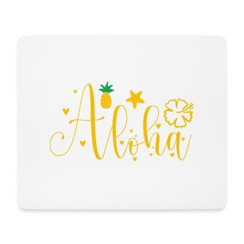 Aloha -Surfer- Palmier -Plage- Rétro-Drôle - Tapis de souris (format paysage) - blanc - Devant