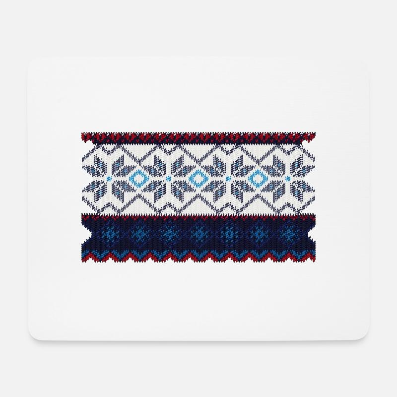 Norwegisches Pullovermuster - Mousepad (Querformat) - Weiß