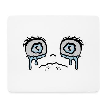 Sad crying girl face - Mouse Pad (horizontal) - white - Front