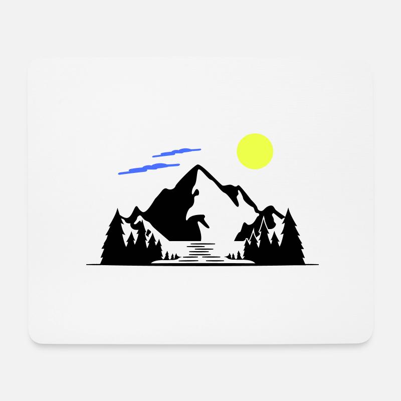 Berge - Mousepad (Querformat) - Weiß