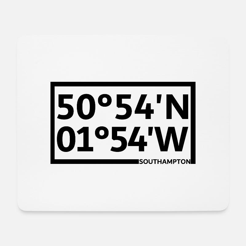 Southampton Koordinaten - Mousepad (Querformat) - Weiß