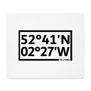 Telford Koordinaten - Mousepad (Querformat) - Weiß - Vorne