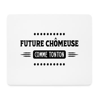 Idée de cadeau pour future chômeuse - Tapis de souris (format paysage) - blanc - Devant