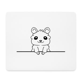 Derrière le mur hamster drôle - Tapis de souris (format paysage) - blanc - Devant
