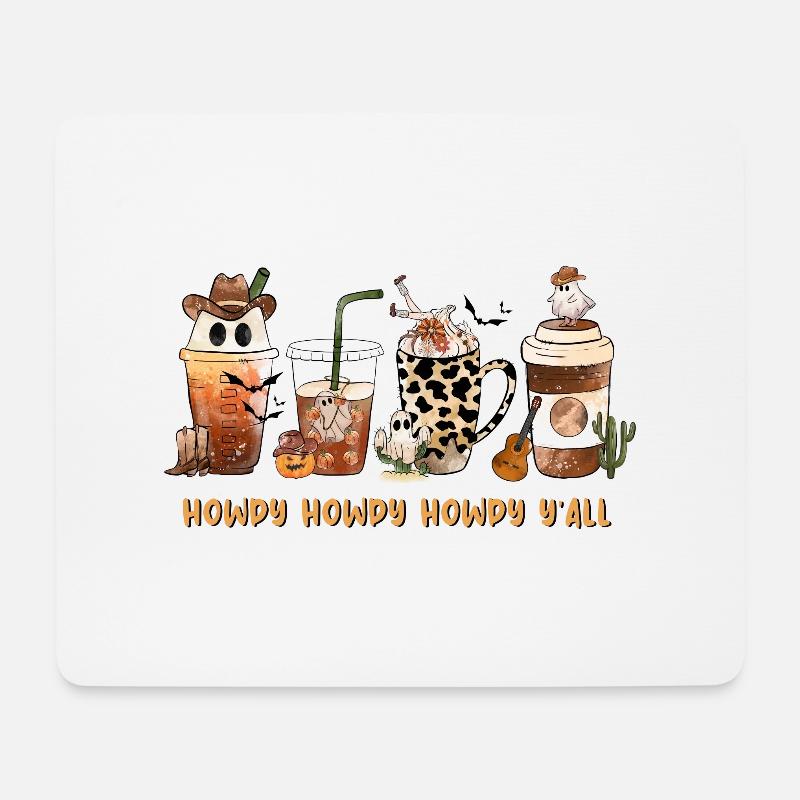 Howdy Howdy Howdy y all - Happy Hallothanksmas - Mousepad (Querformat) - Weiß