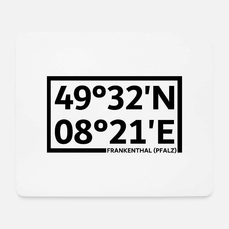 Frankenthal (Pfalz) Koordinaten - Mousepad (Querformat) - Weiß