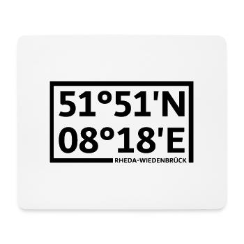 Rheda-Wiedenbrück Koordinaten - Mousepad (Querformat) - Weiß - Vorne