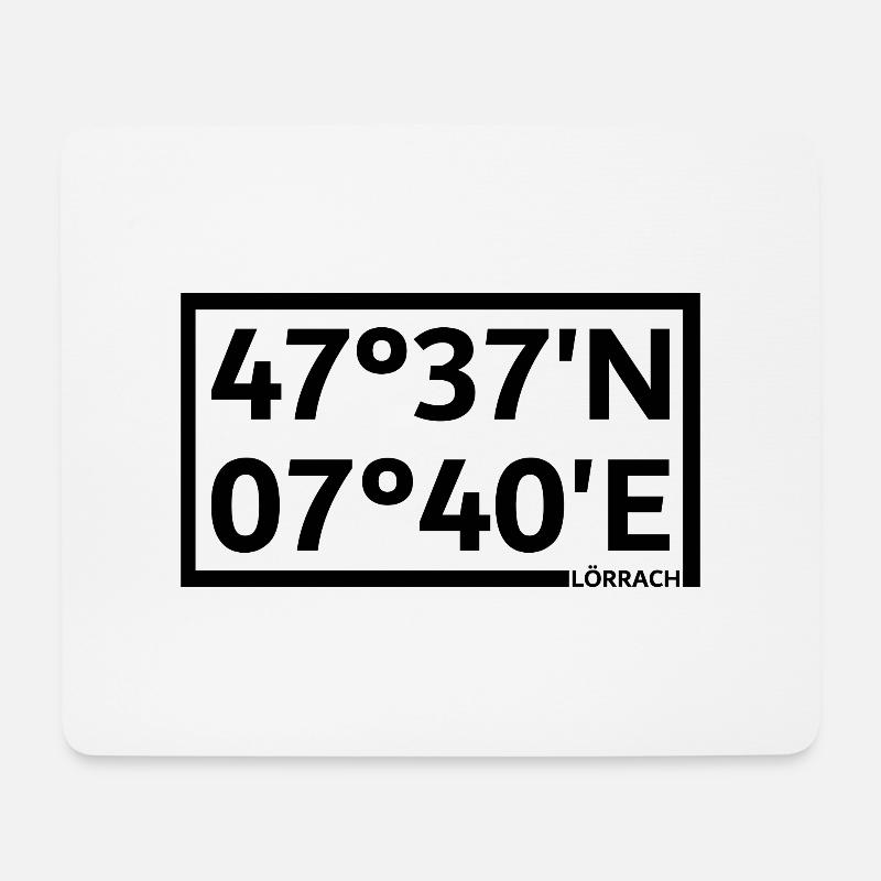 Lörrach Koordinaten - Mousepad (Querformat) - Weiß