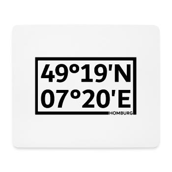Homburg Koordinaten - Mousepad (Querformat) - Weiß - Vorne