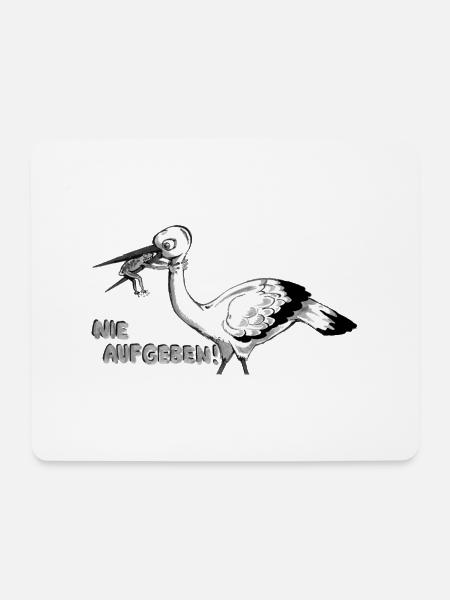 nie aufgeben groß vs klein - Mousepad (Querformat) - Weiß