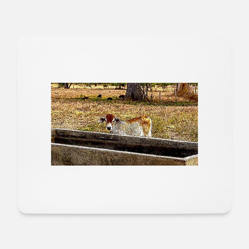 Das kleine Kalb - Mousepad (Querformat) - Weiß