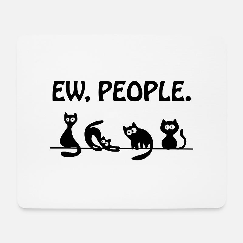 EW People Schwarze Katzen Lustige Katze - Mousepad (Querformat) - Weiß