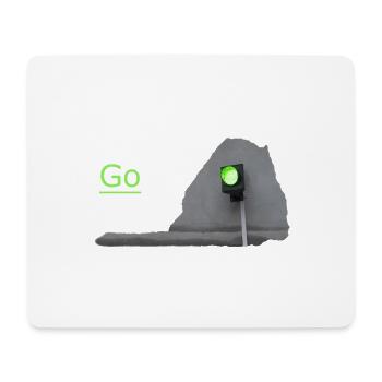 Le feu de circulation brille en vert devant le gris - Tapis de souris (format paysage) - blanc - Devant